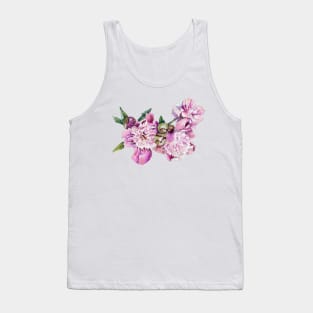 Pink peonies watercolor illustration Tank Top